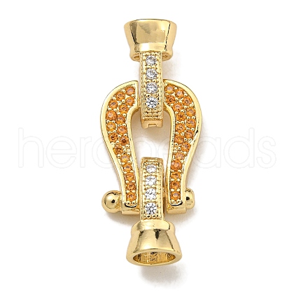Brass Micro Pave Cubic Zirconia Fold Over Clasps KK-U037-27G-03-1