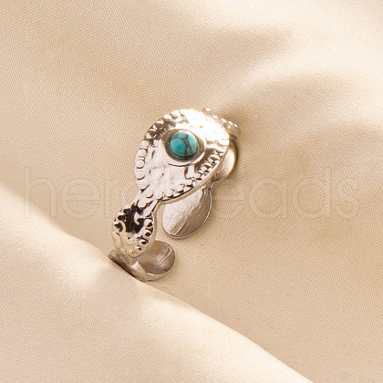 Geometric Stainless Steel Open Cuff Ring NB0684-4-1