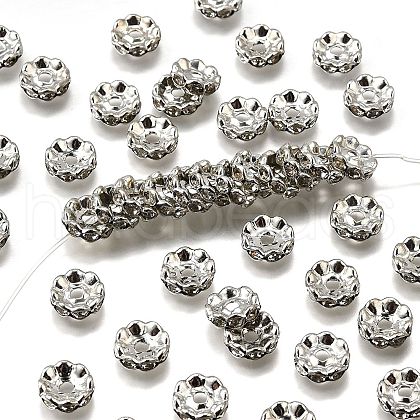 Brass Grade A Crystal Rhinestone Spacer Beads RB-A006-10MM-N-1