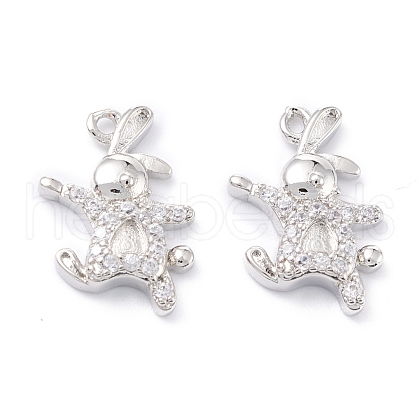 Rack Plating Brass Micro Pave Cubic Zirconia Pendants ZIRC-C026-06P-1