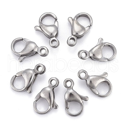 Tarnish Resistant 304 Stainless Steel Lobster Claw Clasps X-STAS-AB12-1