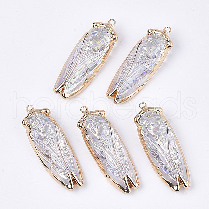 Electroplate Glass Big Pendants X-G-S344-49-1