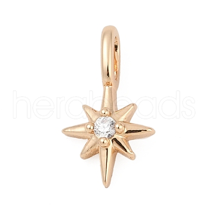 Brass Micro Pave Cubic Zirconia Pendants KK-Q096-04A-G-1