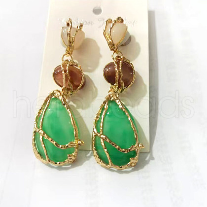 Alloy Resin Dangle Stud Earrings FS-WGDF595-01-1
