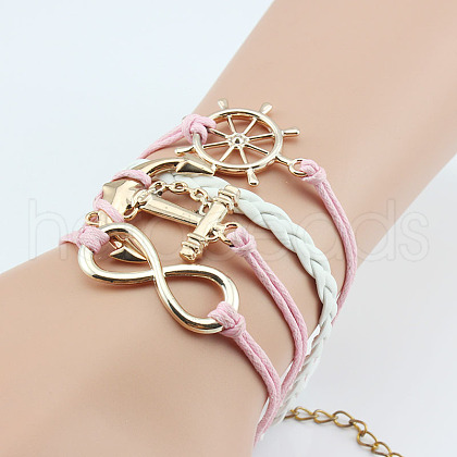 Imitation Leather Link Multi-strand Bracelets for Women Men WG5E2D4-18-1