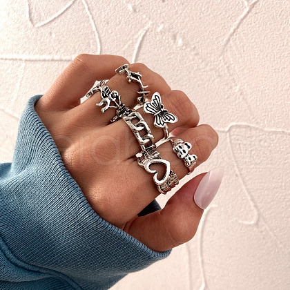 Alloy & Enamel Cuff Rings/Finger Rings FS-WGAFE84-03-1