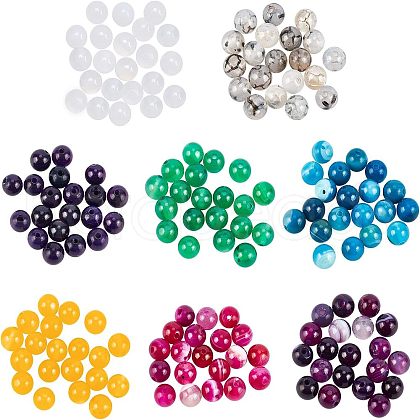  160Pcs 8 Style Natural Mixed Agate Beads G-NB0002-94-1