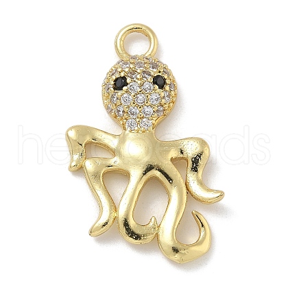 Rack Plating Brass Micro Pave Cubic Zirconia Pendants KK-G515-44B-G-1
