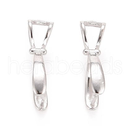 Anti-Tarnish Rhodium Plated 925 Sterling Silver Ice Pick Pinch Bails STER-D035-40C-03P-1