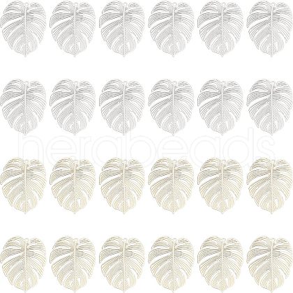 Olycraft 24Pcs 2 Colors Brass Pendants KK-OC0001-24-1
