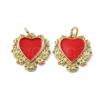 Brass Enamel Pendants KK-R229-06G-02-1