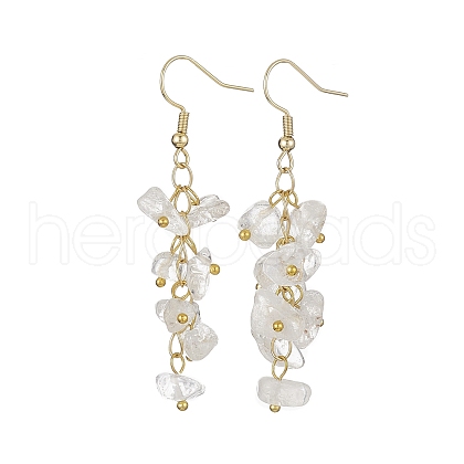 Natural Cloudy Quartz Chips Dangle Earrings EJEW-JE05266-08-1