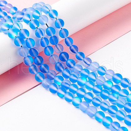 Synthetic Moonstone Beads Strands G-E573-01B-19-1