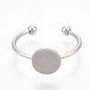 Non-Tarnish 201 Stainless Steel Cuff Finger Rings Components STAS-TD001-18-1