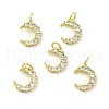 Brass Micro Pave Cubic Zirconia Charms KK-E068-VB413-2