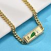 Brass Cuban Link Chain Bracelets BJEW-A035-02G-5