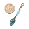 Ocean Theme Alloy Charm & Glass Beads Pendant Decorations HJEW-JM03158-05-3