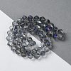 Electroplate Transparent Glass Beads Strands EGLA-I019-HR02-2