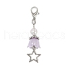 Flower ABS Plastic Pearl & Alloy Star Pendant Decorations HJEW-JM03132-4