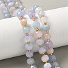 Natural Amethyst & Aquamarine & Madagascar Rose Quartz Beads Strands G-G271-D01-6x8mm-1