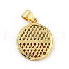 Brass Micro Pave Cubic Zirconia Pendants KK-B059-35G-A-2