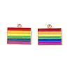 Rainbow Color Pride Alloy Enamel Pendants ENAM-K067-14-1