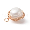 Natural Cultured Freshwater Pearl Pendants PALLOY-JF01979-01-3