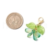 Flower Glass Pendants Decorations HJEW-MZ00213-01-3