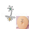304 Stainless Steel with Crystal Rhinestone Belly Rings FS-WG2C664-02-2