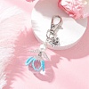 Flower Angel Glass Pearl & Glass Seed Pendant Decorations HJEW-MZ00239-02-2