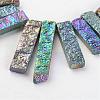 Electroplated Natural Dragon Bone Stone Beads Strands G-I177-10D-2