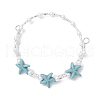2Pcs Synthetic Turquoise & Imitated Pearl Acrylic Beaded Bracelets for Women BJEW-JB11851-3