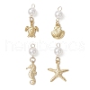 Alloy & 304 Stainless Steel ABS Plastic Imitation Pearl  Pendants PALLOY-JF03878-1