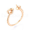 Twist Knot Brass Cuff Ring Settings KK-T076-38G-1