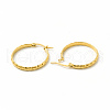 201 Stainless Steel Grooved Hoop Earrings with 304 Stainless Steel Pins for Women EJEW-M214-06D-G-1