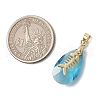 Ocean Themes Alloy & Glass Teardrop Pendants PALLOY-JF03880-2