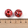 Painted Wood European Beads WOOD-F017-04E-3