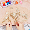 Gorgecraft 1 Pair 3D Flower Polyester Embroidery Sew on Appliques PATC-GF0001-35B-3