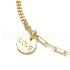 Brass Clear Cubic Zirconia Flat Round & Heart Charm Bracelets BJEW-JB10397-3