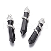 Natural Dyed & Heated Black Agate Big Pendants G-G596-03Q-1