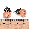 Halloween Theme Rack Plating Alloy Enamel Pendants ENAM-N056-358B-3
