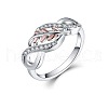 Zinc Alloy Rhinestone Finger Rings for Women FS-WG08E4B-05-4