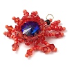 Seed Beads Beaded Charms PALLOY-MZ00343-4