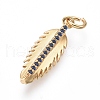 Brass Micro Pave Cubic Zirconia Pendants ZIRC-I032-23G-1