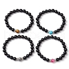 4Pcs 4 Styles Natural Gemstone Beads Stretch Bracelets Sets BJEW-JB11011-1