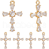 Beebeecraft 10Pcs Brass Clear Cubic Zirconia Pendants KK-BBC0015-95-1