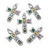 Brass Micro Pave Cubic Zirconia Pendants KK-U072-39P-1