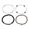 4Pcs Glass Beads Stretch Bracelets BJEW-JB11416-4