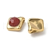 304 Stainless Steel Pave Faceted Natural Carnelian(Dyed & Heated) Pendants STAS-V015-09G-2