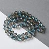 Electroplate Transparent Glass Beads Strands EGLA-I019-HP01-2